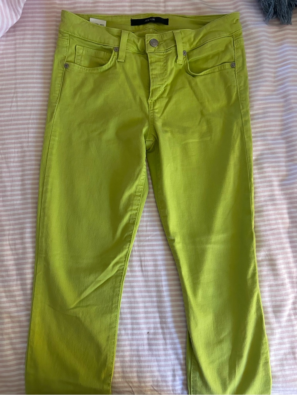 Joe's Jeans Neon Lime High-Rise Jeans